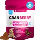 Hund UTI behandling - Cranberry Supplement & Blader Control for hunder - Urinal Tract infeksjon Inkontinens Pill, Blader Stones - UTI medisin behandlinger - 70 myk Chews for nynorsk støtte med fisk olje