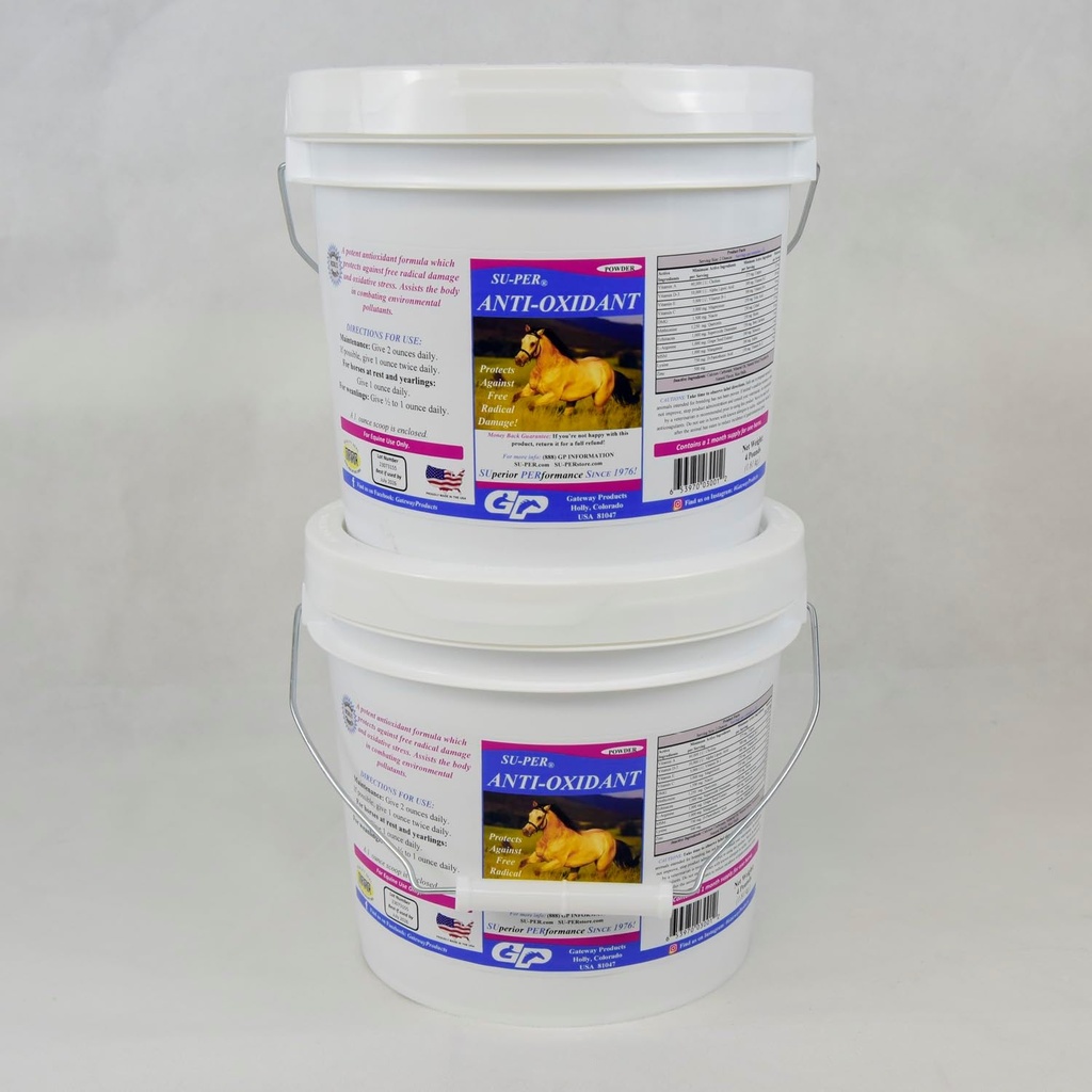 SU-PER Anti-Oksydant Supplement for hester - Equine Selen vitaminer og essensielle antioksidant støtte - 4 pund, (2 pakke)