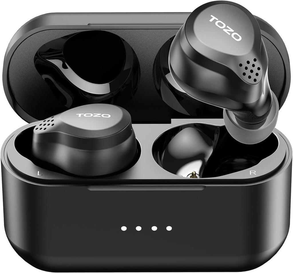 TOZO Nye NC7 All-Function Hybrid Aktiv støy Avbryt trådløse ørepropper, Bluetooth 5.3 Hodetelefoner med ultra lang 72H leketid, i øreteksjon, App-tilpassing, fordype lyd Deep Bass Headset