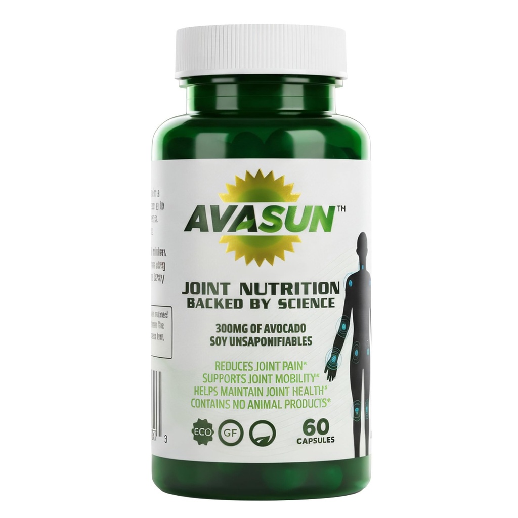 Felles helse støtte Supplement, støttet av vitenskap, Avocado Soy Unsaponable, 300Mg ASU, Plant Basert, Dairy Free, Glutenfri, Ikke-GMO, 60 daglige kapsler per flaske (2 måneders forsyning)