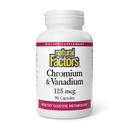 Naturlige faktorer, kromium og vanadium 125 mcg, støtter sunn metabolisme, 90 kapsler