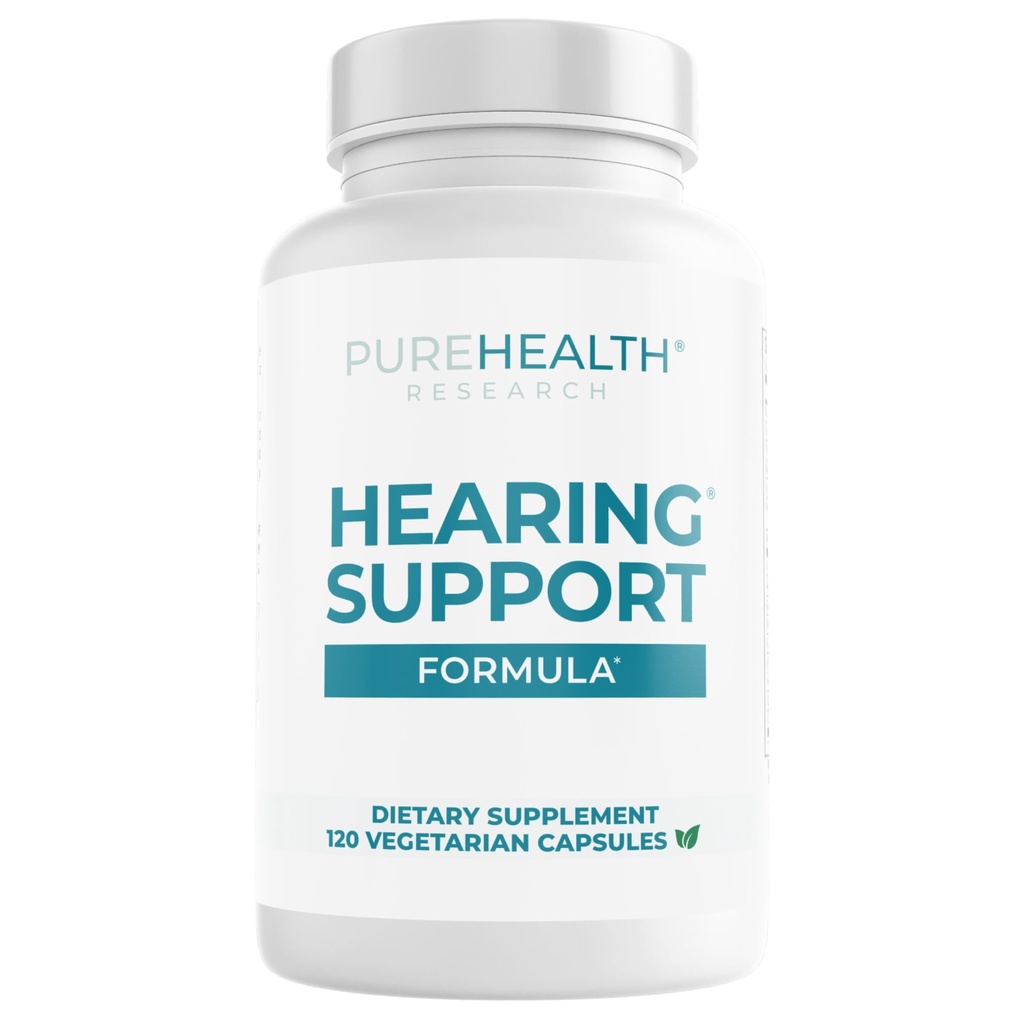 PUREHEALTH RESEARCH Hørestøtte Formel - Tinnitus Supplement med flavonoider og hørevitaminer for å hjelpe stille støyen, trygt og naturlig - øretinnitus Relief for ringing øre, 1 flaske