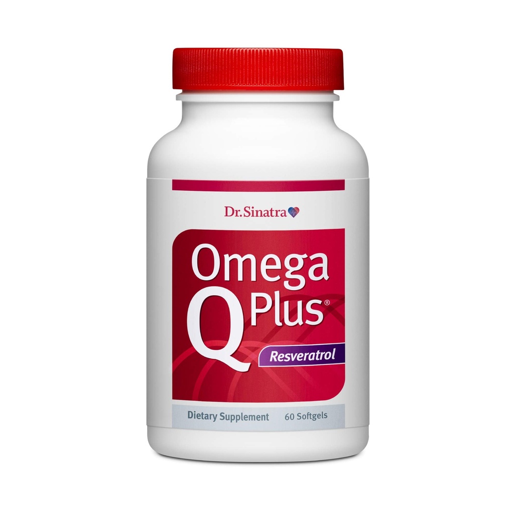 Dr. Sinatra Omega Q Plus Resveratrol - Omega-3 Supplement med CoQ10 og Resveratrol - fremmer omfattende hjerte og hele kroppen helse for å hjelpe deg alder vel (60 softgels)