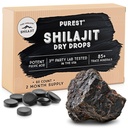 Pure Himalayan Shilajit tørr dråper, 100% ren naturlig Shilajit, Grad A, Max Potens 85+ Clean Trace Minerals & Fulvic Acid for energi, Metabolisme og immun støtte Supplement for menn og kvinner (60 faner)
