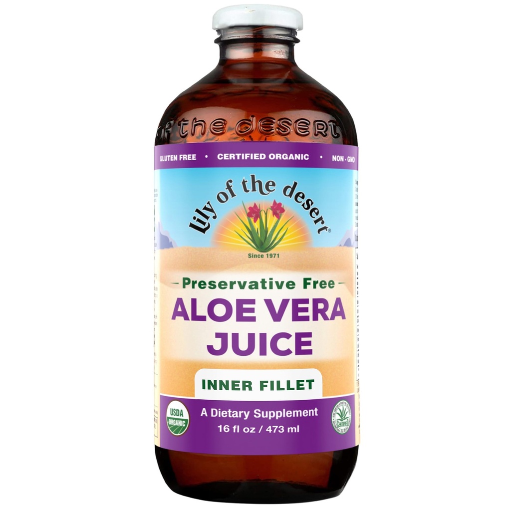 Lily Of The Desert Aloe Vera Juice, Preservativ fri, Indre Fillett, 16 Floz