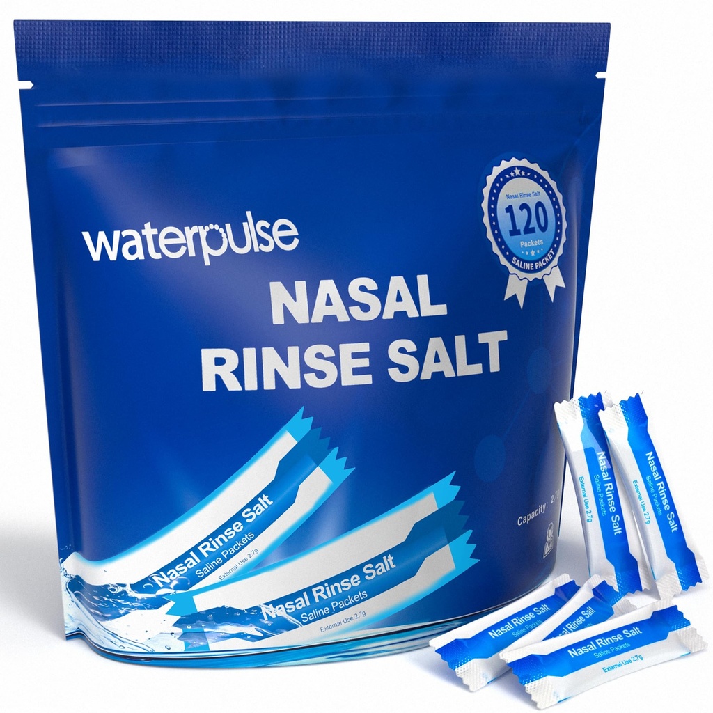 120 saltpakker,Sinus rensing pakker for Neti Pots,Neti Pot Salt pakker Individuelt omringet,Nasal rensing pakker Neti Pot Salt for Nasal Irrigation System,Nasal Vaske Squeeze flaske & Sinus Relief