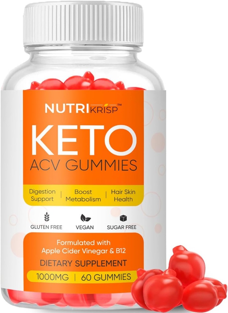 Keto ACV Gummies - sukkerfri glutenfri Apple Cider Vinegar Supplement for menn kvinner (1000MG)