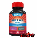 Antarktis krillolje 1000 mg, Omega 3 Supplement,EPA, DHA, Fosfolipider og Astaxanthin- 120 Softgels