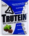 Body Nutrition Trutein High Protein pulver: 45% Whey, 45% Casein, 10% Egg Hvit, Glutenfri, Lav Natrium, Grass Fed Whey Protein pulver, Gym Supplement & Frokost Shake, Sjokolade Mint, 34g Prøve