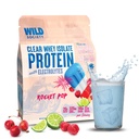 WILD SOCIETY - Clear Whey Protein + Electrolytes - Forfriskende Whey Protein Isolate pulver - 20g Protein, 0 tilsatt sukker, GMO-fri, naturlige flavors & farger - Rocket Pop, 16 oz