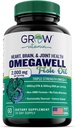vokse vitamin trippel styrke omega 3 Fish Oil, 800 mg EPA 600 DHA Supplement for hjerte, hjerne og immun støtte, absorberbar trippel styrke, bærekraftig kilde - Mini Softgels - 30 dagers forsyning