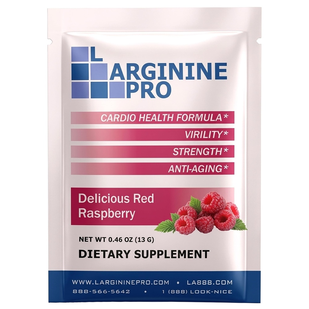 L-ARGININE PRO Supplement pulver | 60 pakker enkelt servere reise størrelse | 5,500 mg L-arginin Plus 1,100mg L-citrullin, bringebær