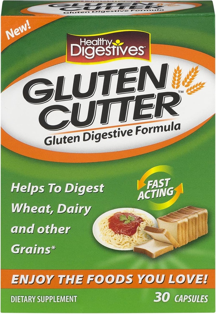 Sunn Natural Systems Sunn Digestives Gluten Cutter, 60 kapsler (2 bokser på 30 hver)