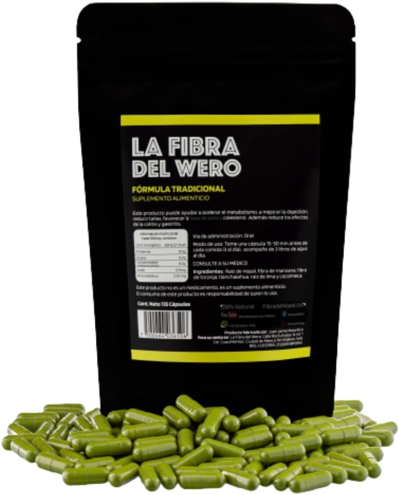 Fibra DEL WERO | Kaktusfiber med rosa grapefrukt | 100% naturlig kosttilskudd | pakke \"måned og en halv\"