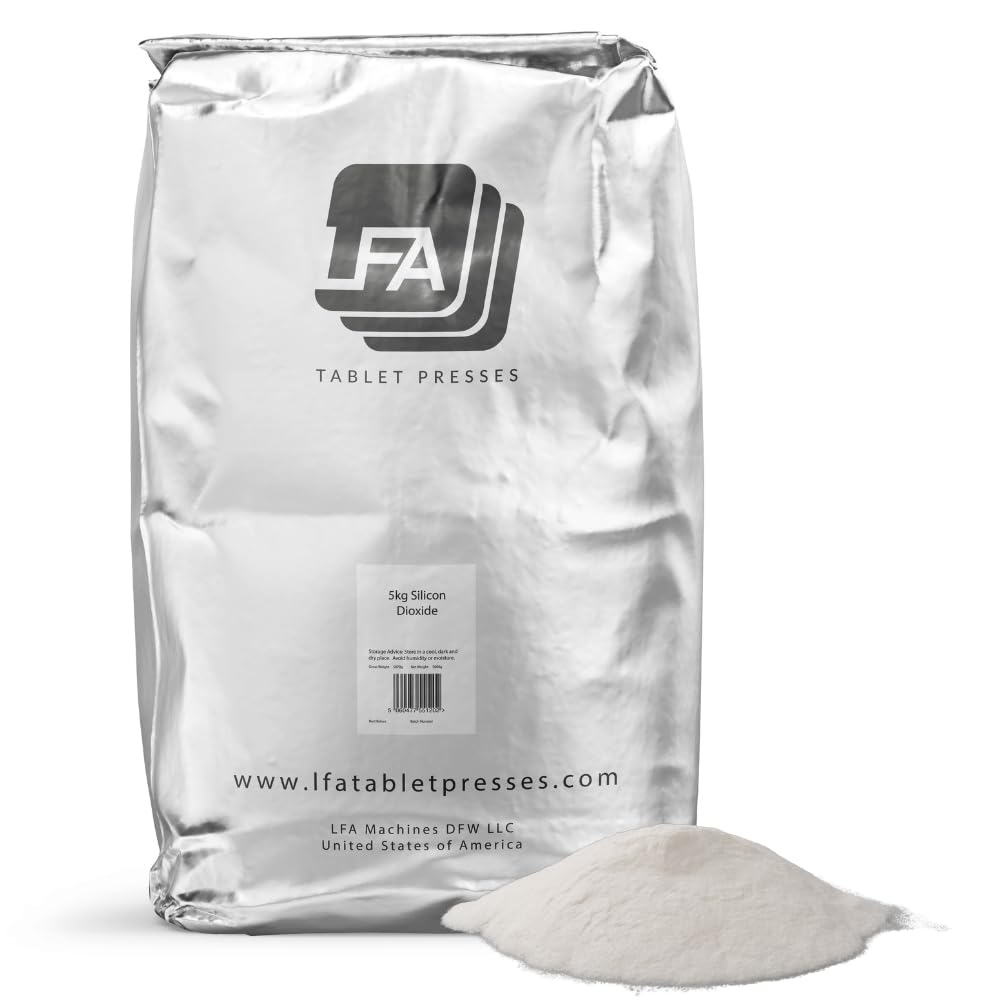 Silikondioksid - Antikakingmiddel - 5 kg (11 lb) - Matkvalitet Silica pulver - Moistur-Absorberende glidemiddel for tablettpresse og kapselfyllingspille