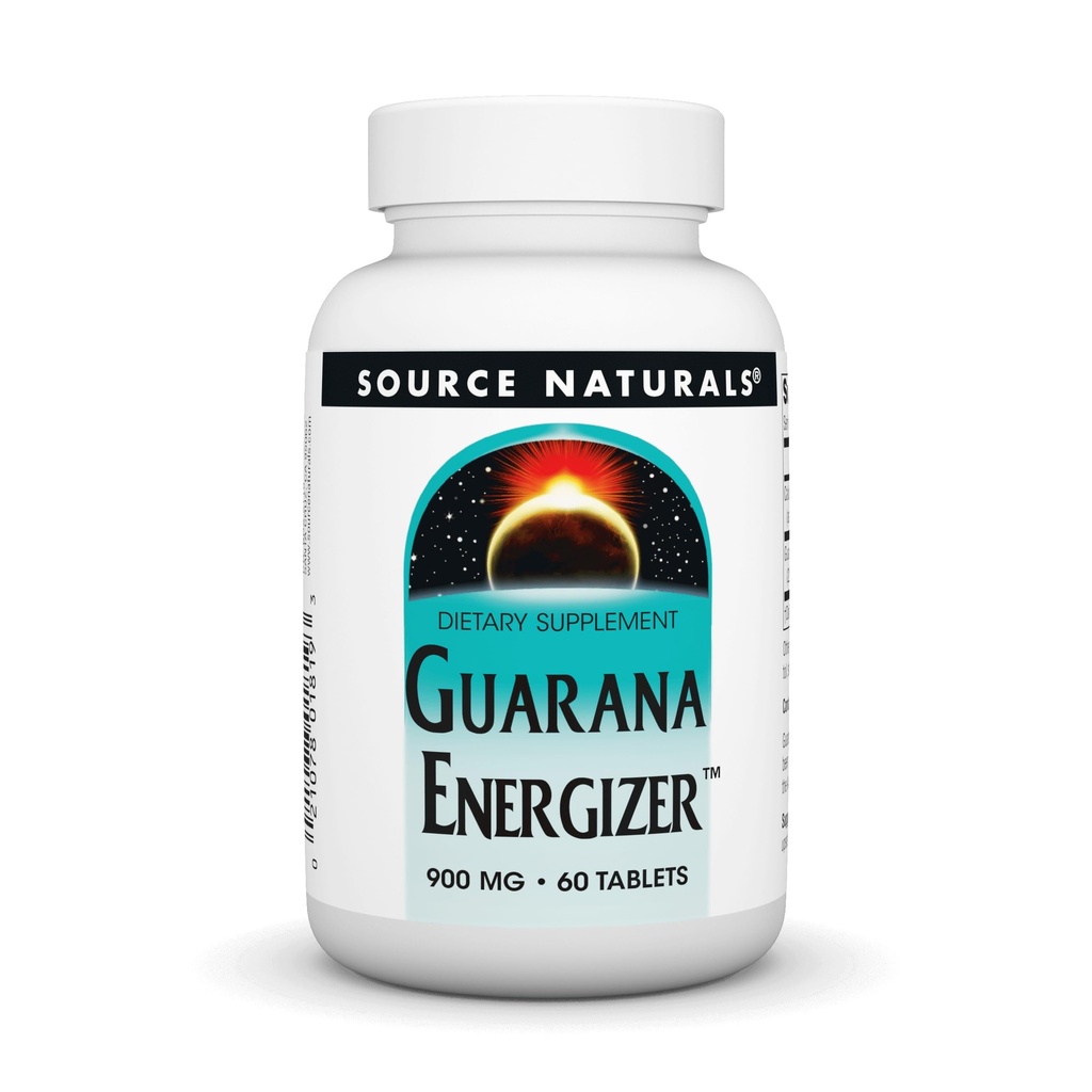 Kilde Naturals Guarana Energizer, Dietary Supplement - støtter en lang varig energi øker * 900 mg - 60 tabletter