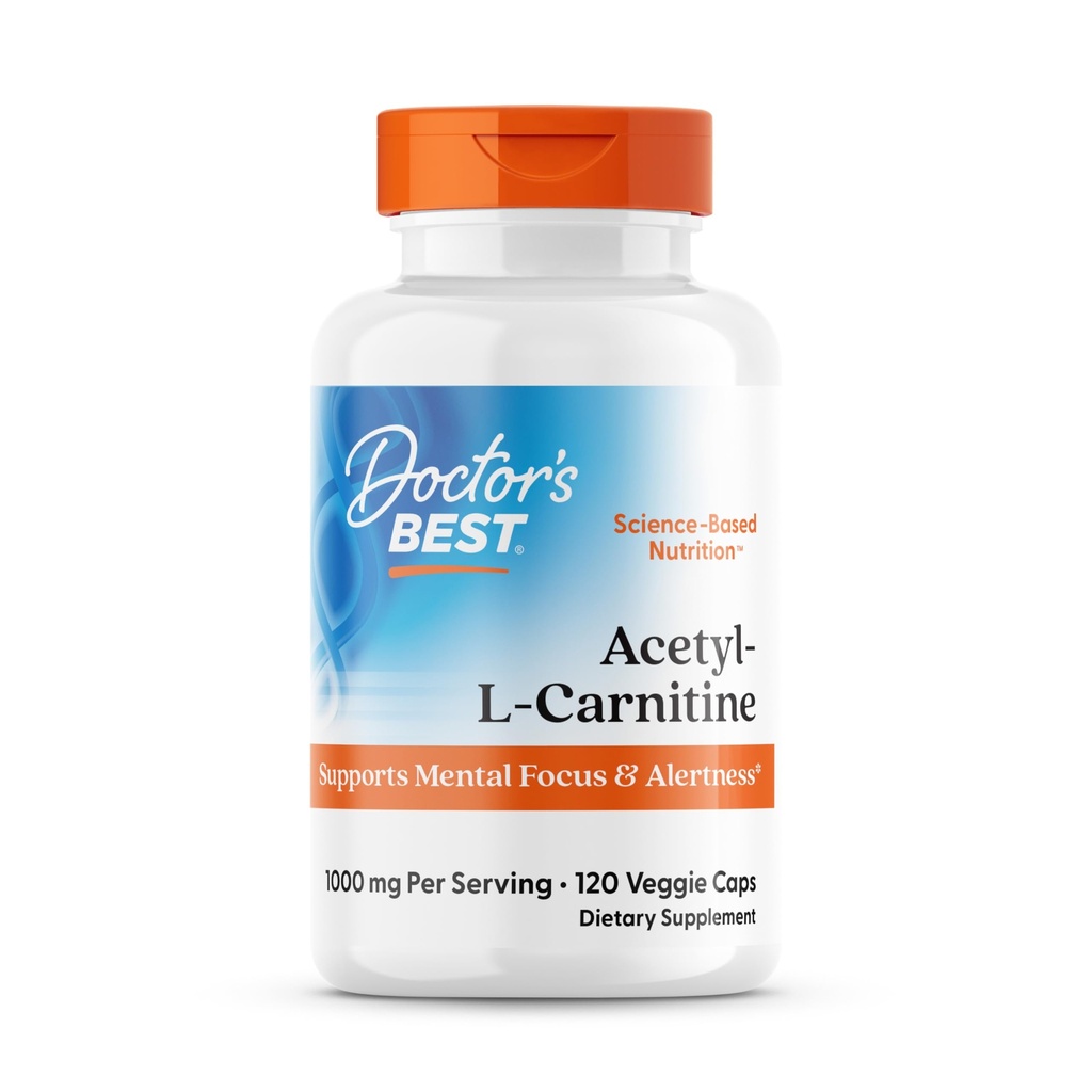 Leger Best Acetyl-L-Carnitine, støtter mental fokus og varsling, Ikke-GMO, Glutenfri, Soya Gratis, Vegan 120 Veggie Caps