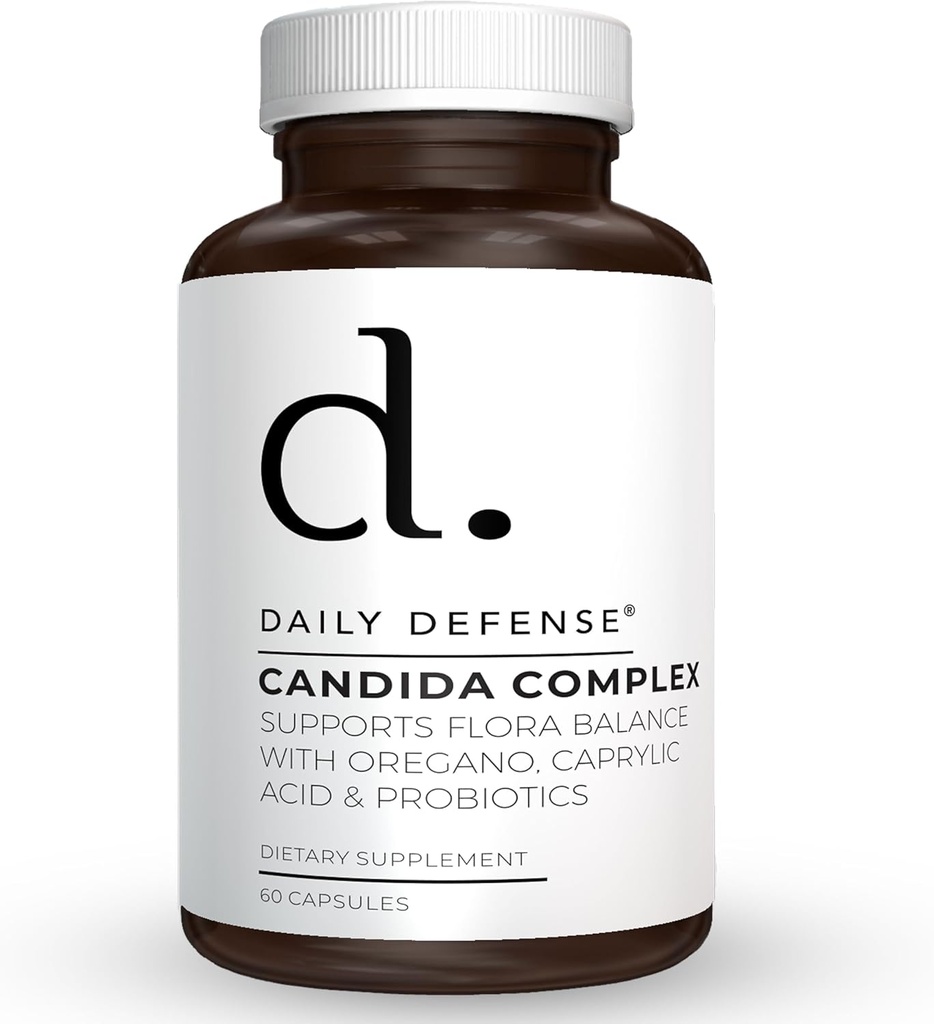 Candida Flush & Cleanse 60 Count Gut støtte for balansert Gut Flora med Oregano, Caprylic Acid,Probiotika, & Digestive Enzymer - Ikke GMO Diett Supplement