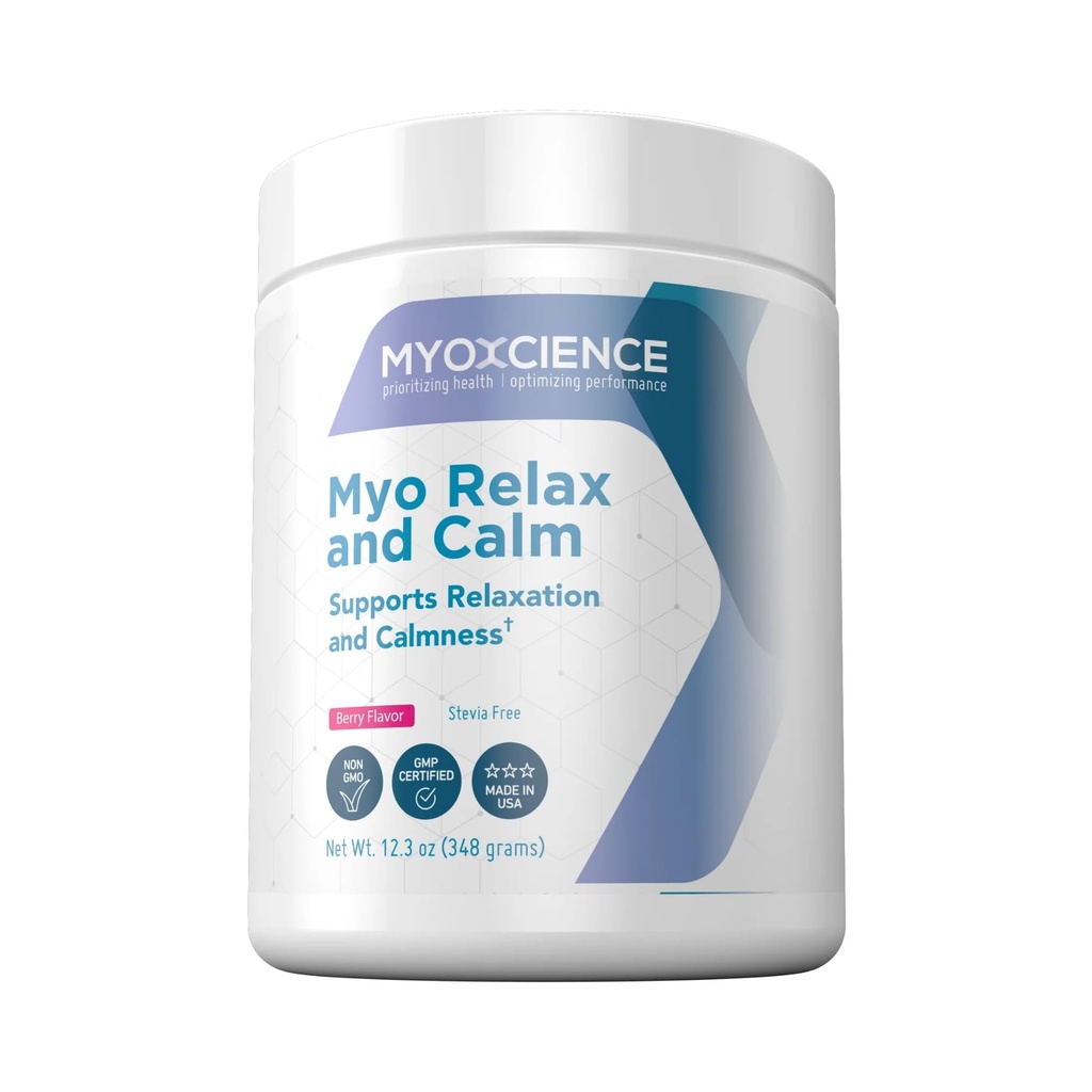 MyOXCIENCE Myo Relax & Calm | Myo-Inositol, L-Theanine, Taurin, Magnesium & GABA | Støtter søvn, Neurotransmitter & Hormone Support (Berry Flavor) (60 Serveringer)