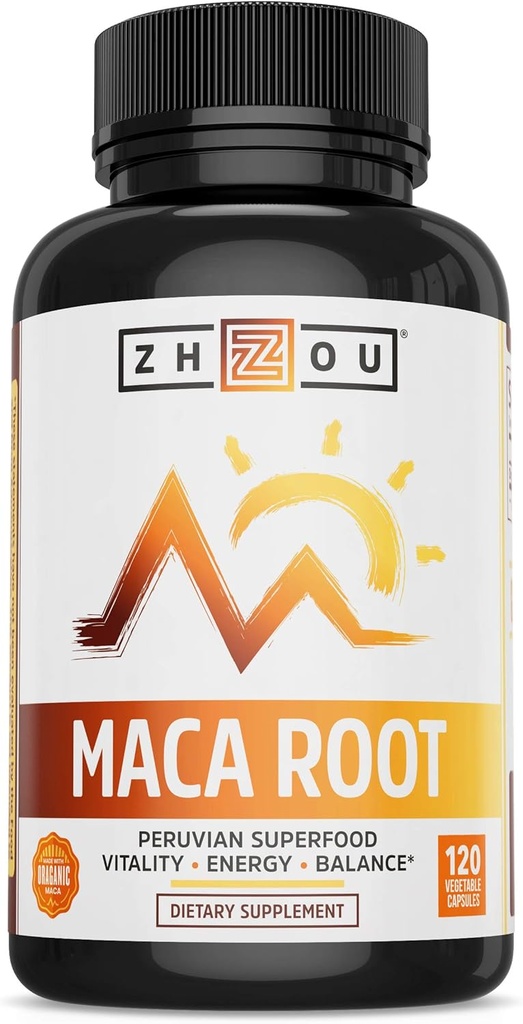 Zhou Maca Root | Velvære Supplement for menn og kvinner | Boosts Energi | 60 Serveringer, 120 greve