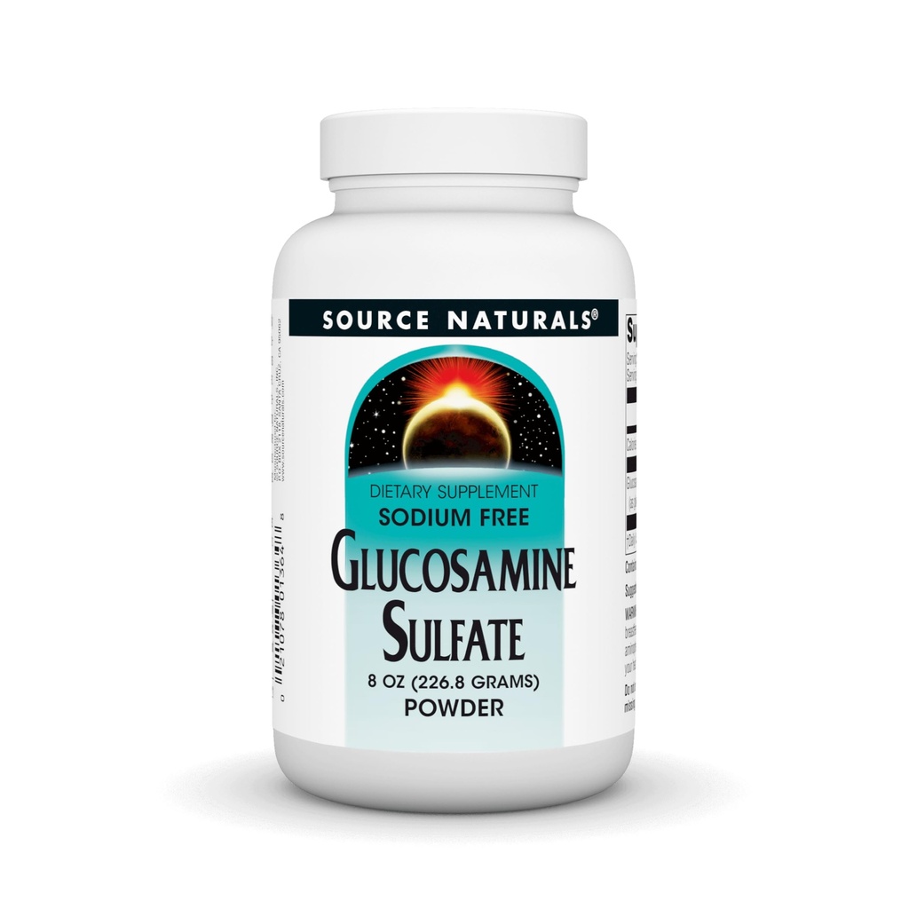Kilde Naturals Glukosaminsulfat, Natriumfritt pulver til felles støtte - 8 oz pulver