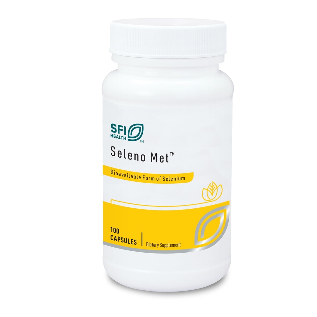 Klaire Labs SFI Health Seleno Met - 200 Milligrams Selenium som Hypoallergenic Selenometionin, Biologisk tilgjengelig Antioksidant Support with No Yeast, Dairy & Glutenfri (100 kapsler)