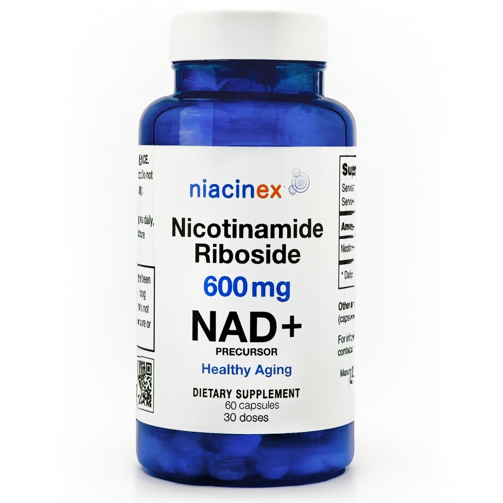 NAD + Supplement - 600mg ren Nikotinamid Riboside (NR) - sunn aldring, mental klarhet og energiforsterkning - Cell Regenerasjon Kosttilskudd for kvinner og menn - 60 NAD Plus Kapsler - laget i USA