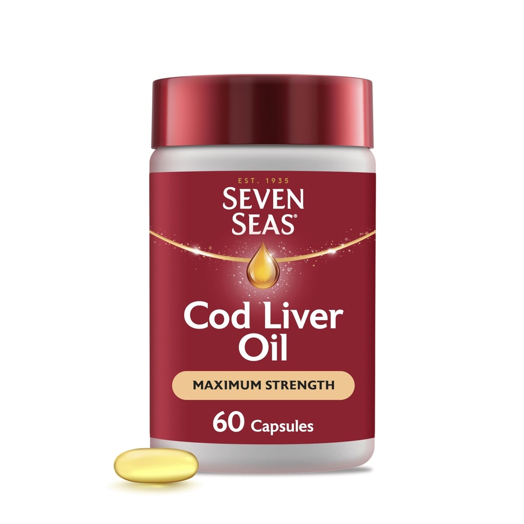 Seven Seas Cod Liver Oil Extra høy styrke 60 kapsler