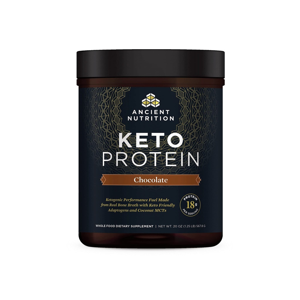 Gamle ernæring ketoprotein pulver, ketoprotein med fett fra ben Broth og MCT olje, sjokolade, 18g protein 10g fett per servering, Glutenfri, lav carb, paleo vennlig, 17 serveringer