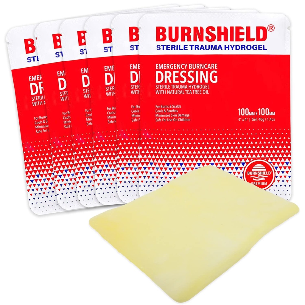 Burnshield 4" X 4" Burn Dressing, Steril - 6 greve