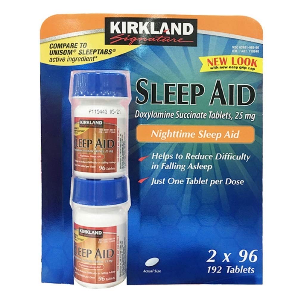 Kirkland Signature Sleep Aid Doxylamine Succinat 25 Mg, 2 pakke (192 tabletter)