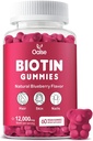 Biotin Gummies, Biotin Supplement med klorofyll, svart frøolje, multivitaminer og sink støtte hårhud og negler helse for kvinner og menn [60 greve (Pack of 1)]