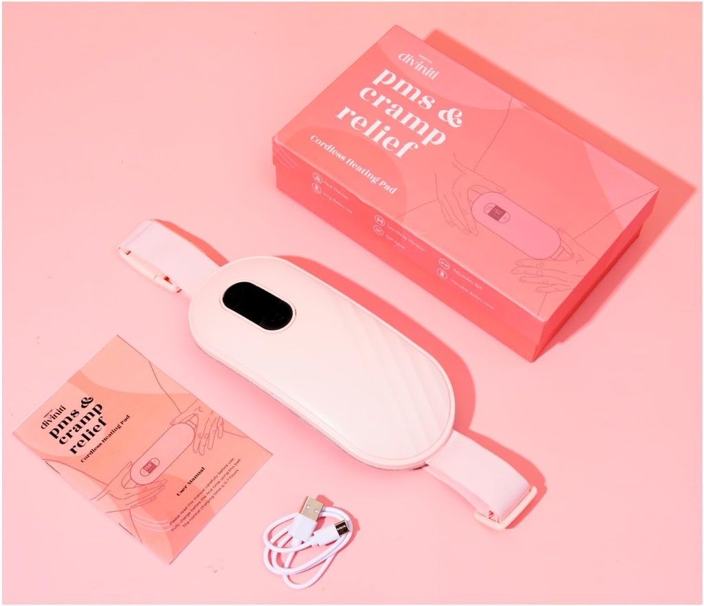 Bærbar oppvarming Pad for Periode Cramps - Periode Cramps Relief Menstruasjonsoppvarming Pad Vibrasjon Oppvarming Pad for smerte, Oppladbart batteri, Trådløst - Trådløs oppvarming Pad med Massager Kjæreste Gaver