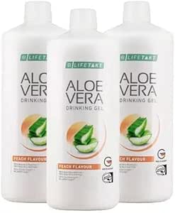 LR Lifetakt Aloe Vera Drikke Gel Peach Flavor Helsepleie Kvinner Drikke Hver dag Naturlig behandlingssett på 3-1000 ml./33,3 fl.oz