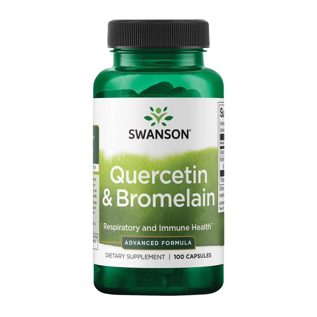 Swanson Quercetin & Bromelain-Promote Respiratorisk Helse Støtte-Aid Seasonal Immune System Helse-Support Kolesterol nivåer allerede w/i Normal Range 100 Caps (250mg Quercetin/78mg Bromelain)