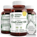 Naturlig Nutra Norsk Cod Liver Oil Supplement, bidrar til å opprettholde huden, bidrar til å opprettholde kroppstetthet, øyehelse og nervefunksjon, fremmer tannhelse, støtter kardiovaskulær helse, 100 Softgels