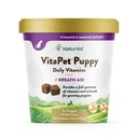 NaturVet – VitaPet Puppy Daglige vitaminer for hunder – Plus pustehjelp – spesielt formet for å gi valper med essensielle vitaminer, mineraler, aminosyrer og fettsyrer (70 myk Chews)
