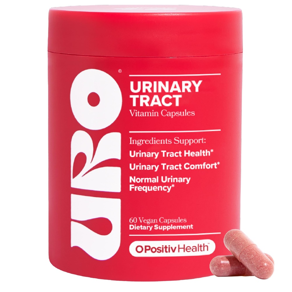 O Positiv URO Urin Tract Health Supplement for kvinner, 60 greve (Pack of 1) - Urin støtte Vitaminer med Pacran Complete Cranberry Extract, D-Mannose, & Vitamin C - Vegan & Glutenfri