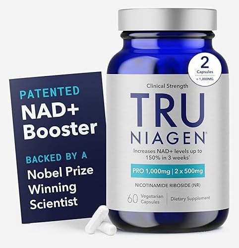 TRU NIAGEN PRO NAD + Supplement for anti-aldring og celle regenerering, 2 x 500mg Patentert Niagen, 30 Serveringer | Støtter Cellular Energy | Nicotinamid Riboside (NR) Daglige kosttilskudd for menn og kvinner