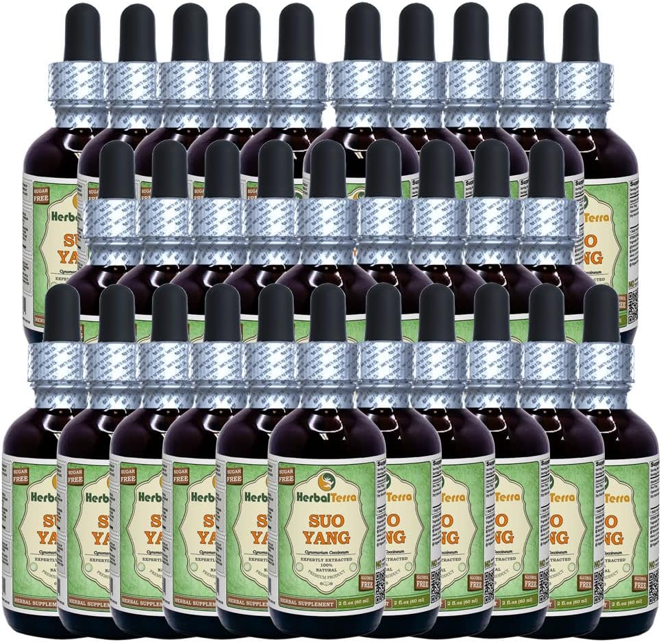 SUO Yang (cynomorium coccineum) Glyceritt, tørket herb alkoholfri flytende ekstrakt (merkenavn: HerbalTerra, stolt laget i USA) 30x2 fl.oz (30x60 ml)