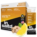 INSALTDTM Sukkerfri elektrolytter pulverpakker uten Stevia Aftertaste | Høy potens Hydration Packets | Keto Elektrolytte drikker | Intermittent Fastende Drikkeblanding | 28 Pack (Lemon Ginger)