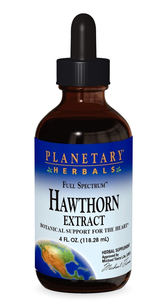 Planetær urter Full Spectrum Hawthorn Liquid Extract Supplement, 4 Fluid Ounce