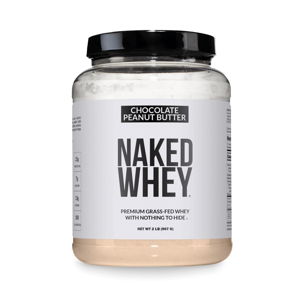 Naked Whey Sjokolade Peanut Smør Protein pulver, Grass Fed Whey, Ingen GMO, Ingen Soja, og Glutenfri. Ingenting kunstig, Aid Vekst og Recovery - 21 Serveringer