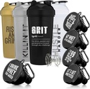 GOMOYO Fitness Bundle - 4-Pack Shaker Flasker med Agitator + 5-Pack Protein Funnels med Carabiner, BPA-fri og oppvaskmaskin trygt