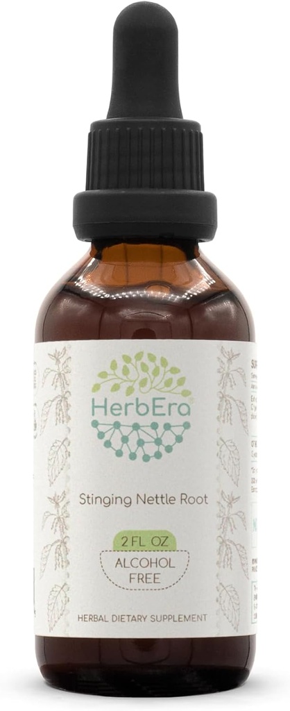Stinging Nettle Root B60 alkoholfri urteekstrakt tinktur, konsentrert flytende dråper Naturlig Stinging Nettle (Urtica Dioica) Tørket rot (2 fl oz)