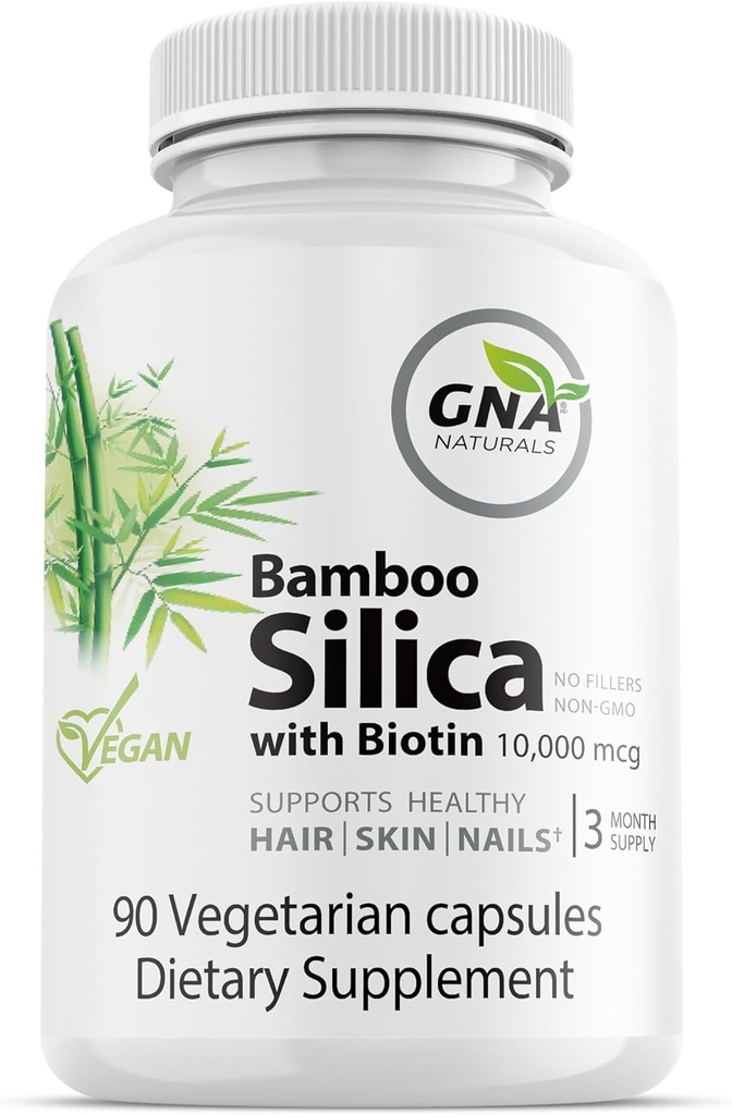 Bamboo Silica med Biotin Vegan Vennlig 3 måneders forsyning