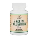S-Acetyl L-Glutathione kapsler - 100 mg, 60 greve (Acetylert glutation antioksidant - mer absorberbar enn glutation og liposomal glutation, ikke-GMO og glutenfri) ved dobbel tre