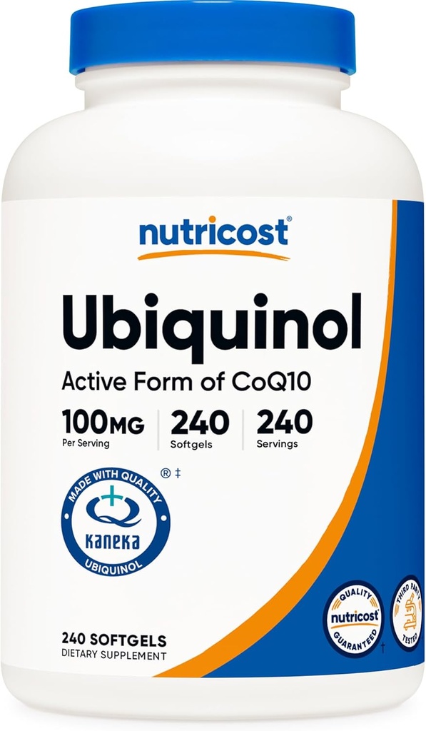 Nutricost Ubiquinol Softgels (100 mg, 240 Softgels) - Superior Absorpsjon Antioksidant  meget aktiv form av coQ10 - Glutenfri, ikke-GMO