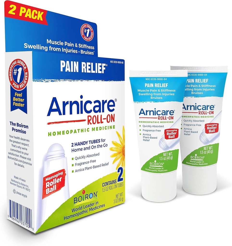 Boiron Arnicare Roll-On for lindring av leddsmerter, muskelsmerter, muskelsorg og hevelse fra misbruk eller skade - Ikke-grå og fragrance-fri - 2 greve (Pack of 1)