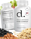 B kompleks vitaminer for menn og kvinner B-100 Kompleks med vitamin B-6, vitamin B-12, Thiamin, og mer - Plantebaserte energi kosttilskudd for immun- og kognitiv støtte - 60 tabletter
